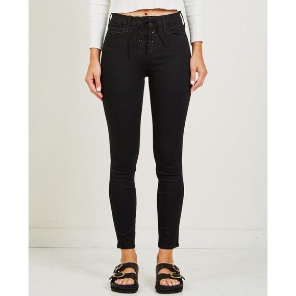 MOTHER The High-Waisted Lace-Up Looker Jean - Picture 1 of 10